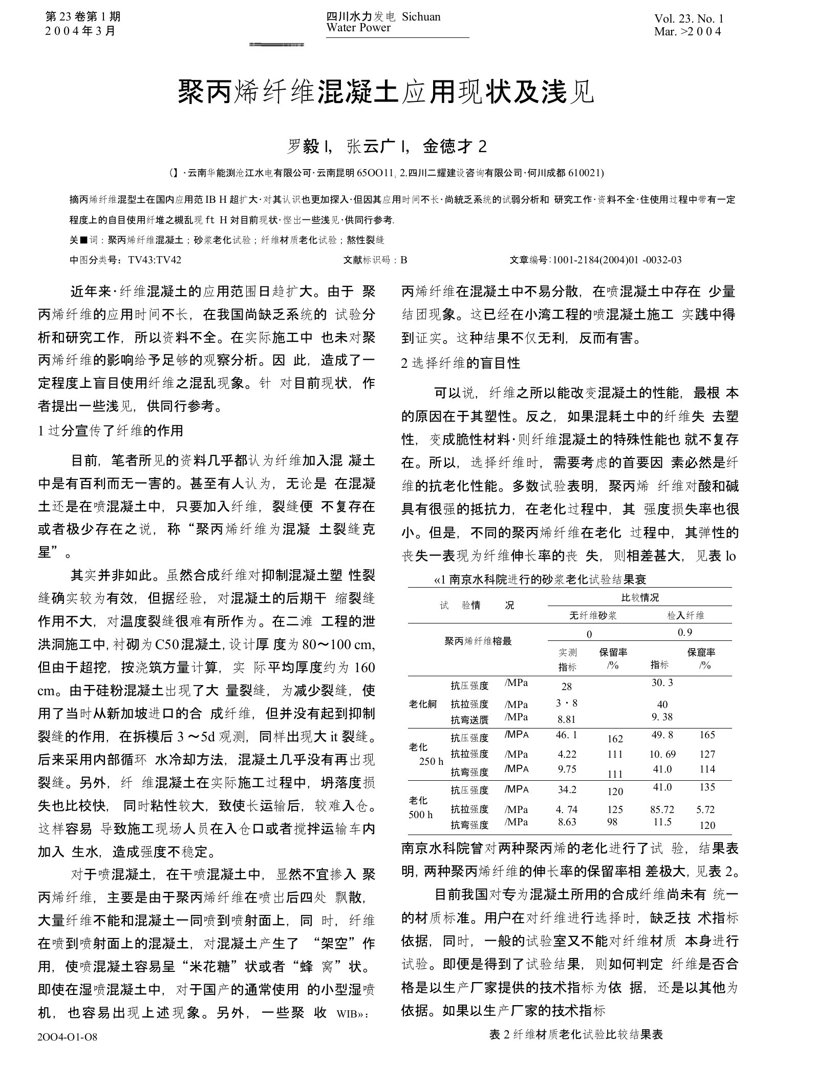 聚丙烯纤维混凝土应用现状及浅见