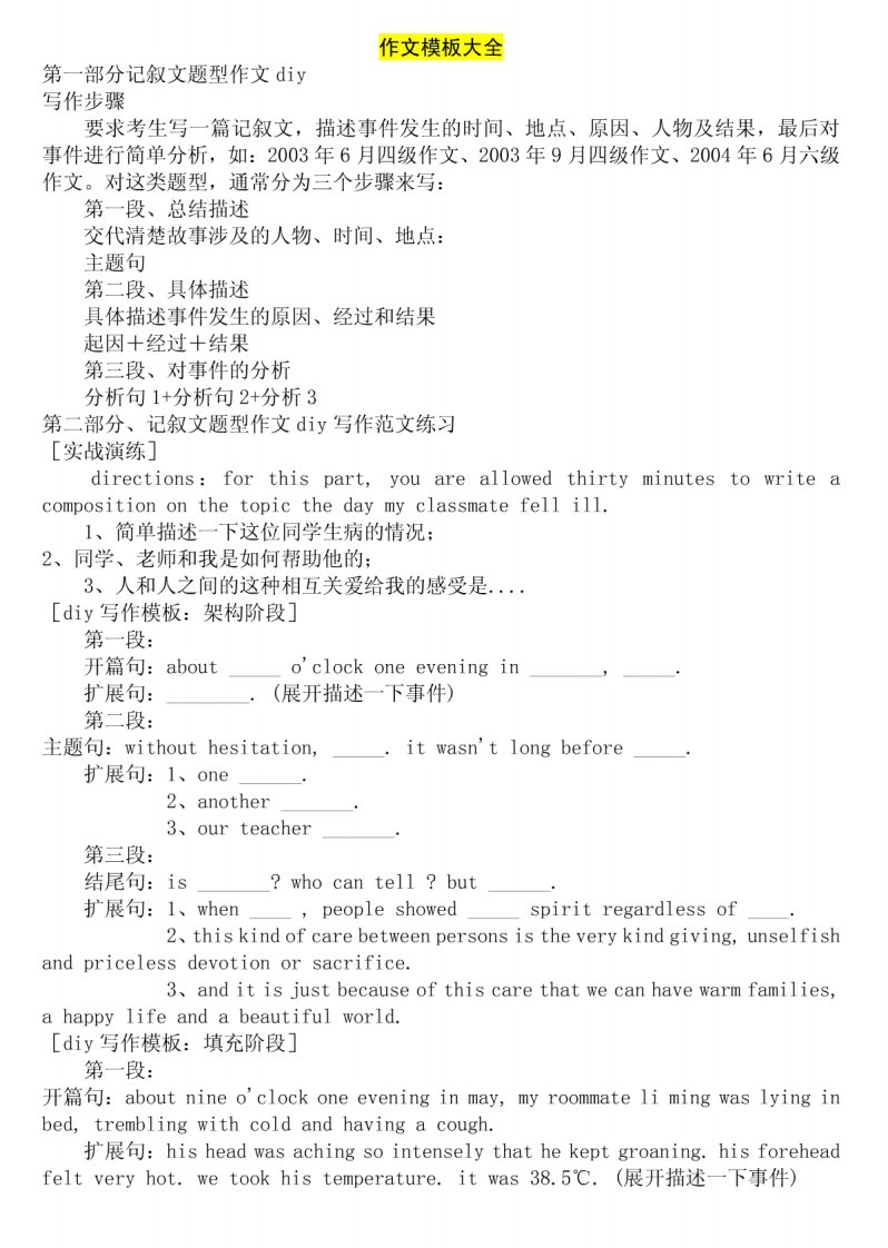 大学英语六级作文万能模板大全(最全面总结).pdf