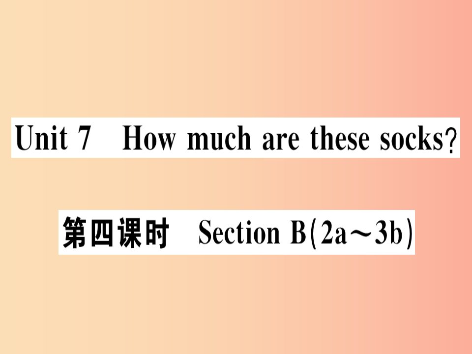 广东专版2019秋七年级英语上册Unit7Howmucharethesesocks第4课时习题课件