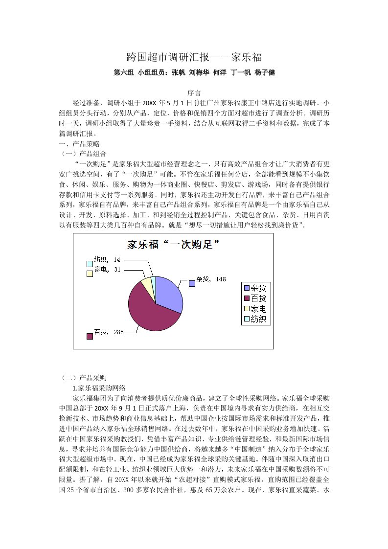 2021年家乐福调研报告