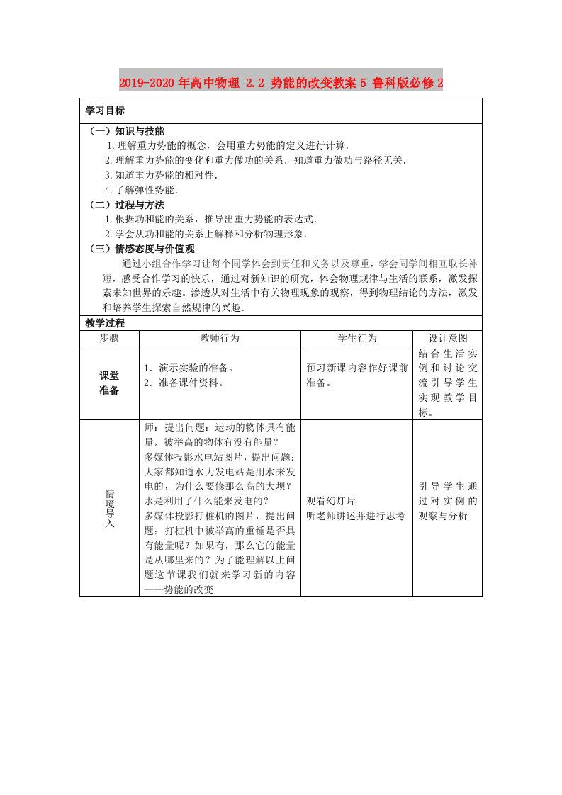 2019-2020年高中物理