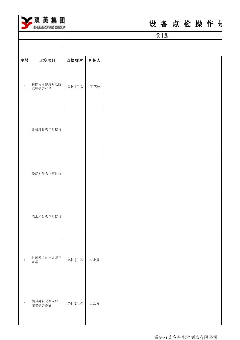 注塑机点检指导书