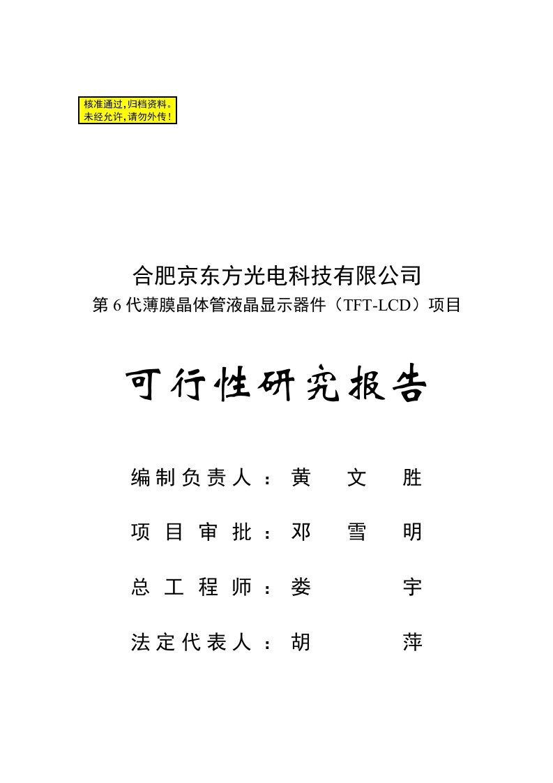 合肥京东方g6可研报告