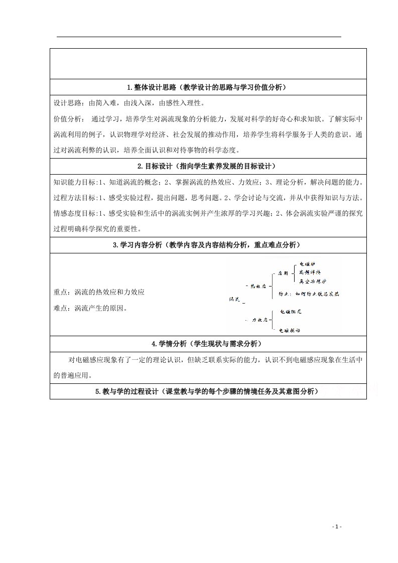 2020_2021学年高中物理第四章电磁感应7涡轮流电磁阻尼和电磁驱动教案新人教版选修3_2