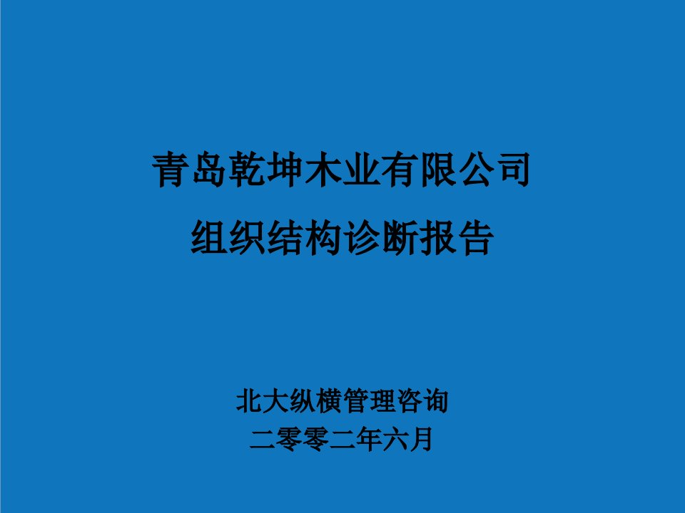 企业诊断-乾坤木业组织结构诊断报告彭烨