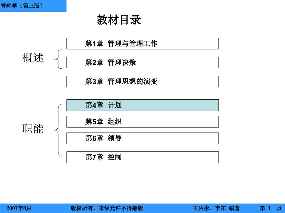 第4章计划管理学第三版讲义