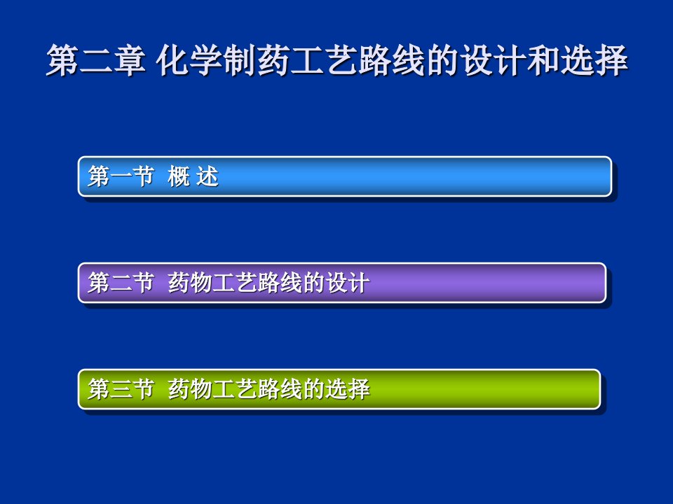 化学制药工艺路线的设计和选择课件