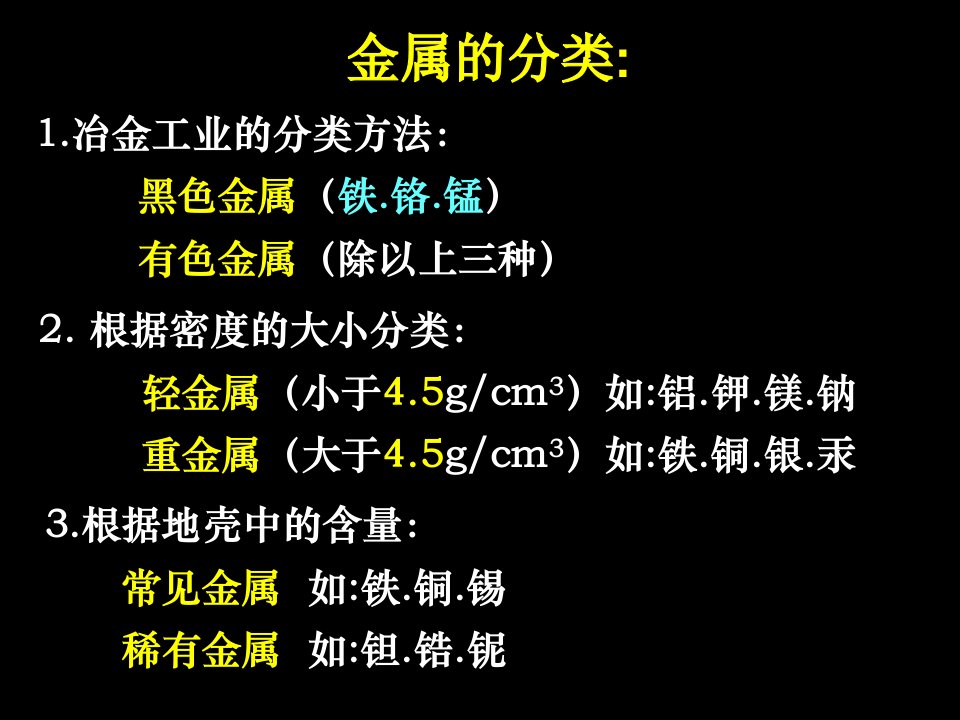 1冶金工业的分类方法