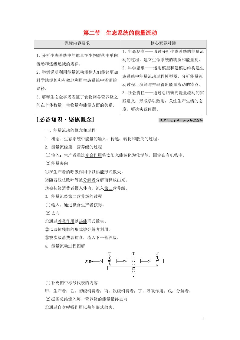 新教材高中生物第3章生态系统第2节生态系统的能量流动教师用书苏教版选择性必修2