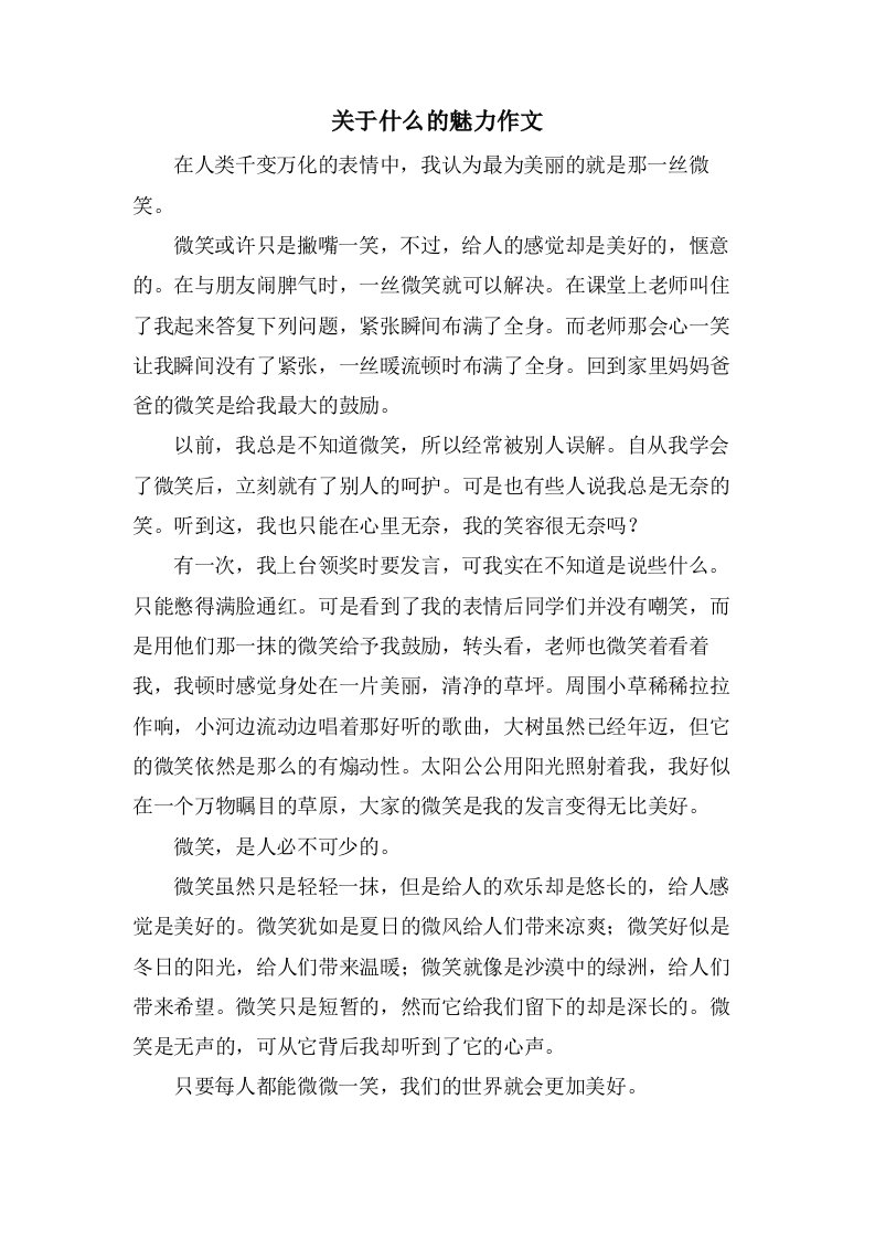 关于什么的魅力作文