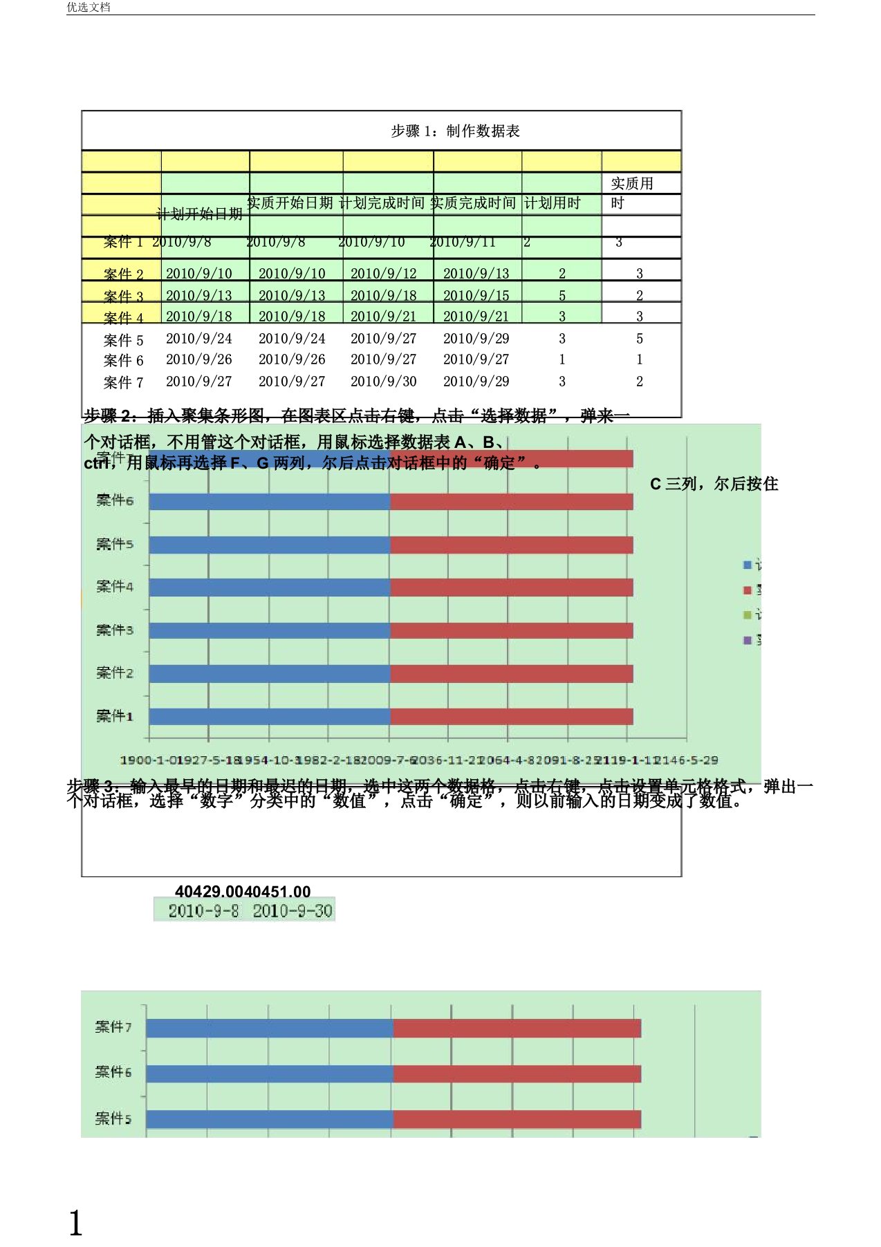 用EXCEL制作甘特图详细步骤计划与实际体现