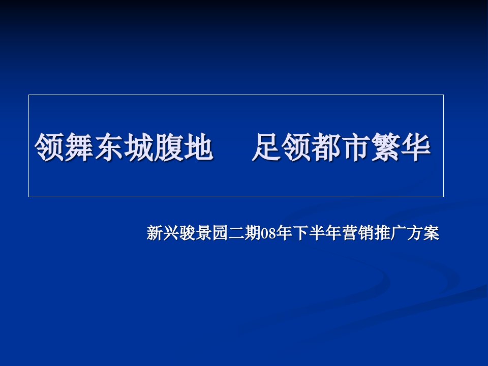 [精选]新兴骏景园二期营销推广--房产策划经典案例-实战案例