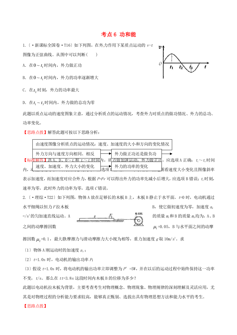 （高中物理）考点6功和能