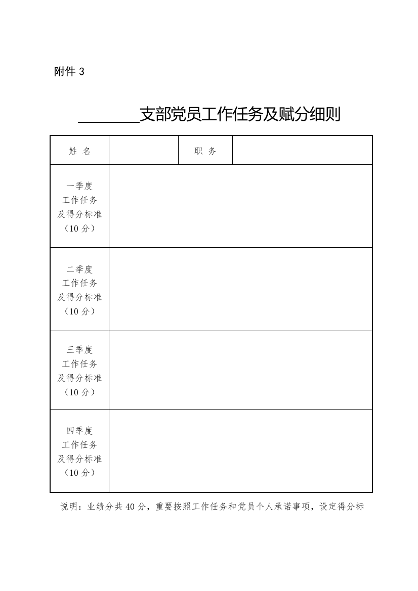 党员积分制表格