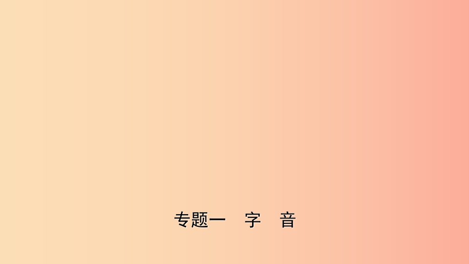 山东省临沂市2019年中考语文专题复习一字音课件