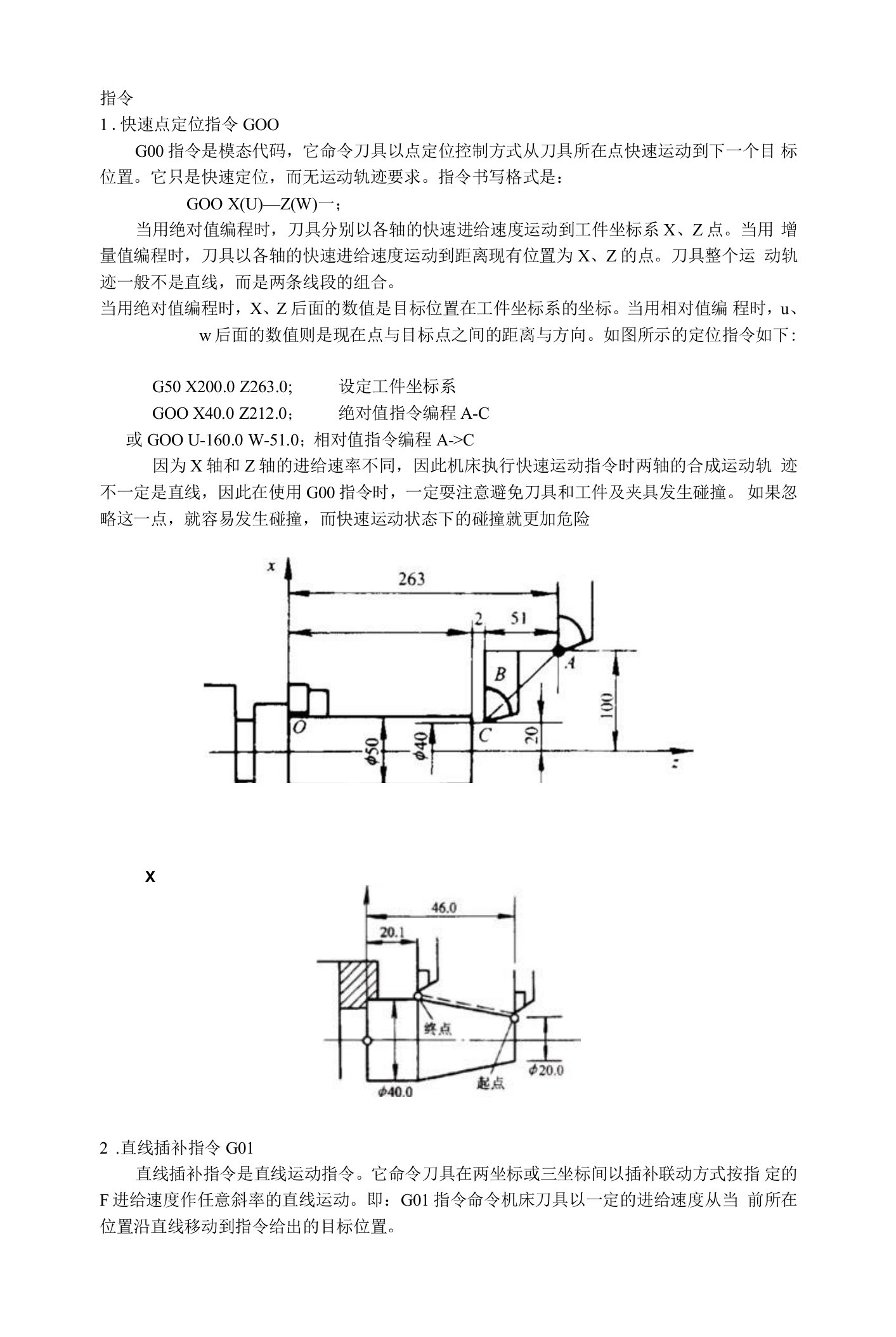 数控车床指令功能