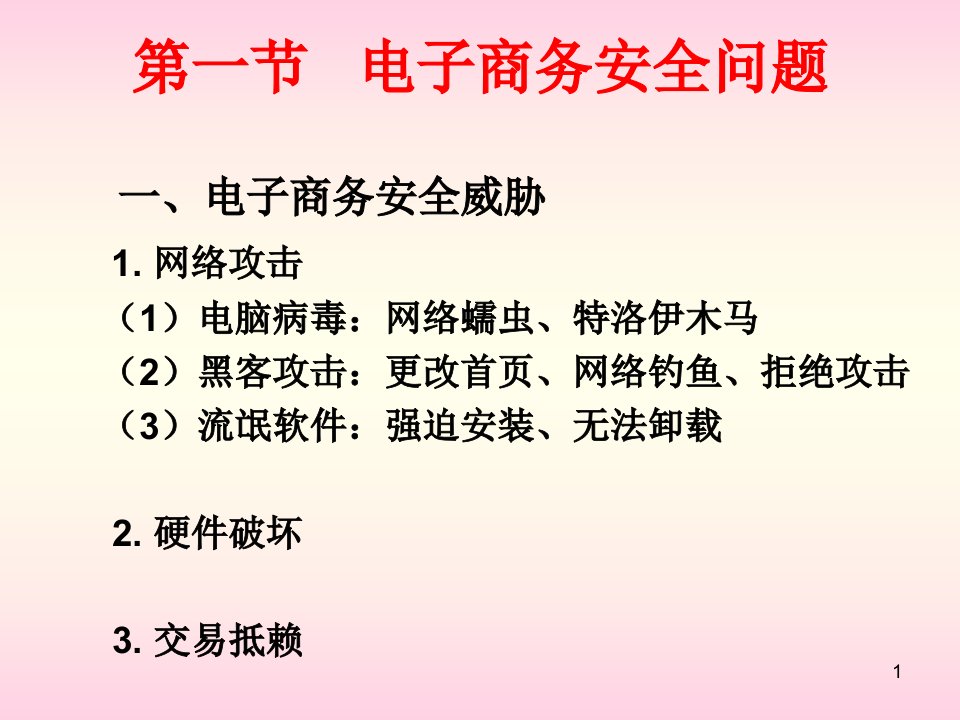 电子商务教学课件第八章ec网络安全技术0220