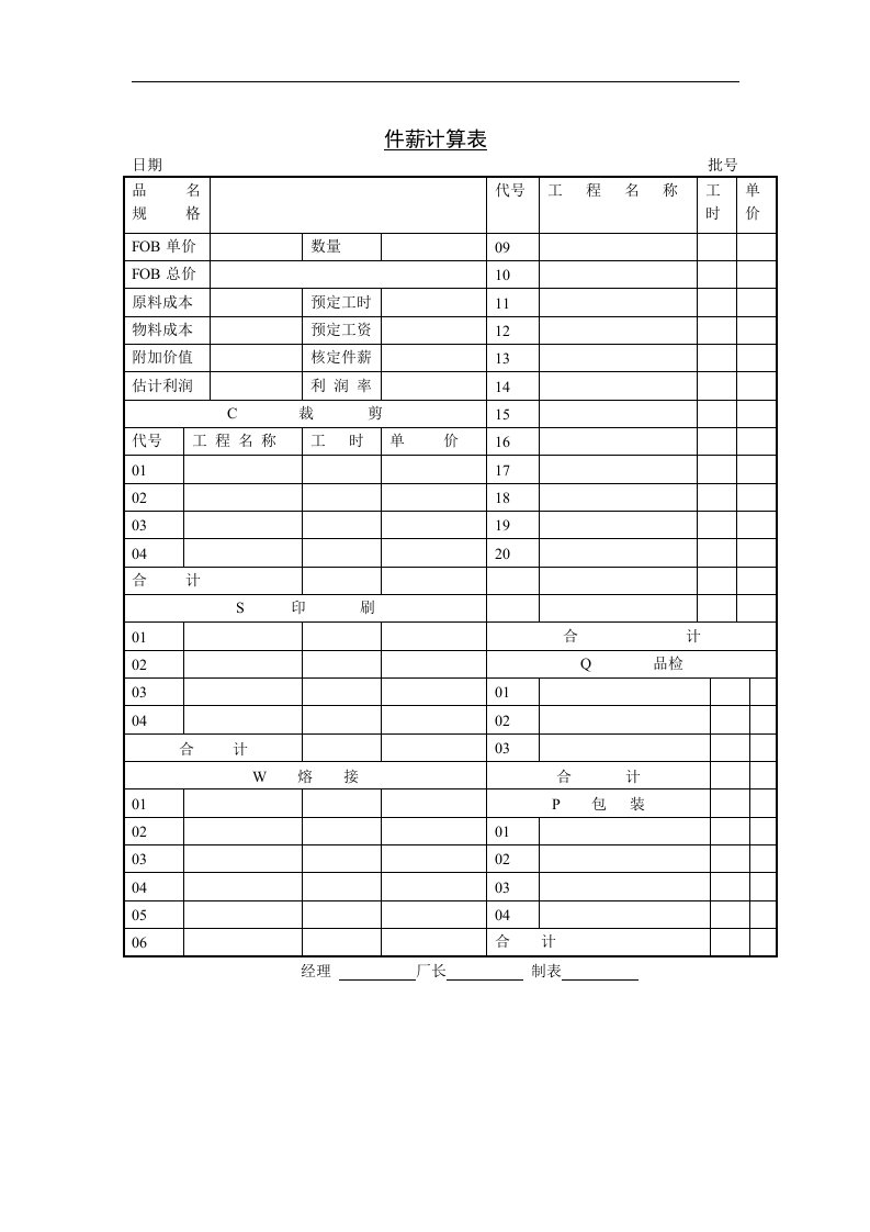 【管理精品】八、件薪计算表