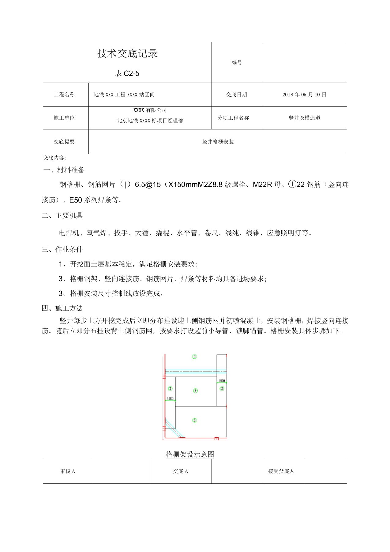 格栅安装技术交底