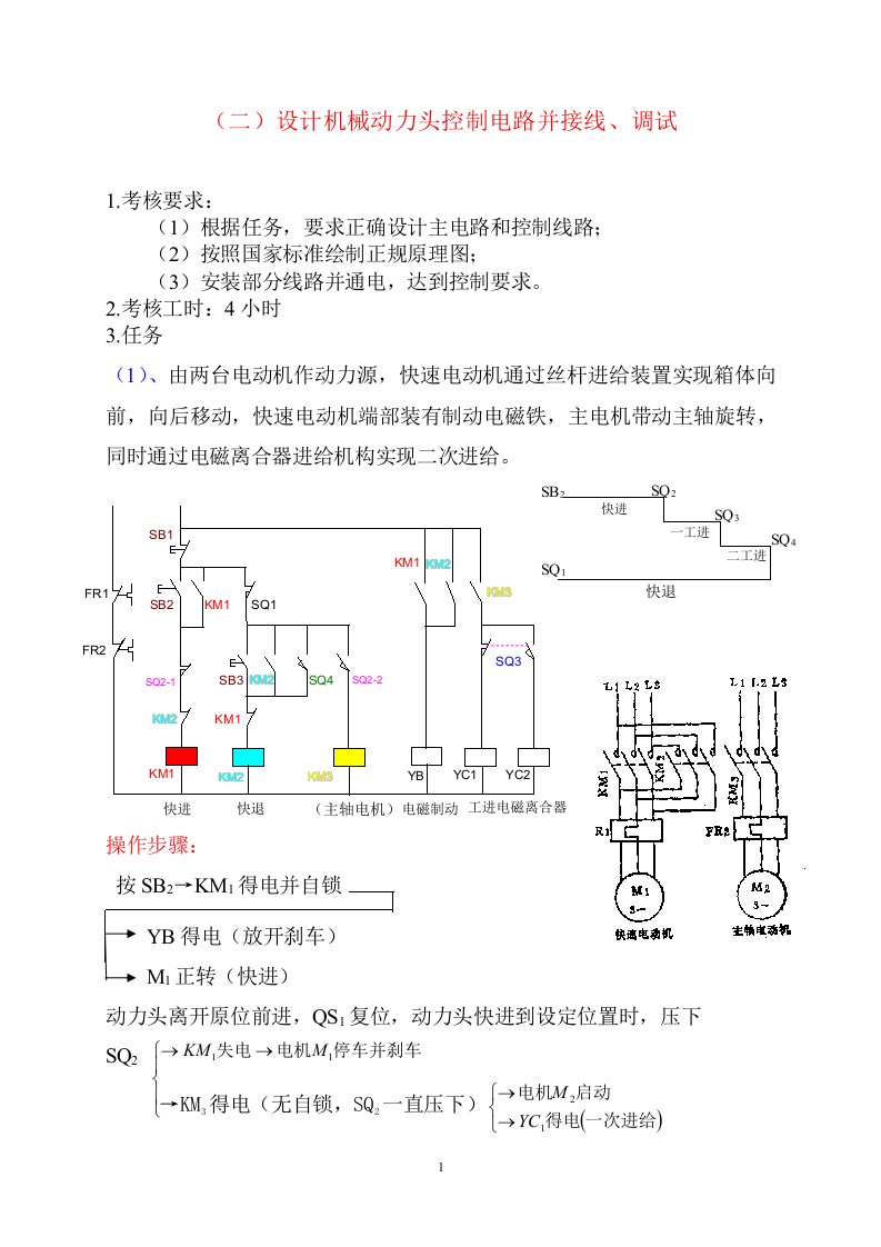 高级电工—PLC动力头及其他实操题解资料