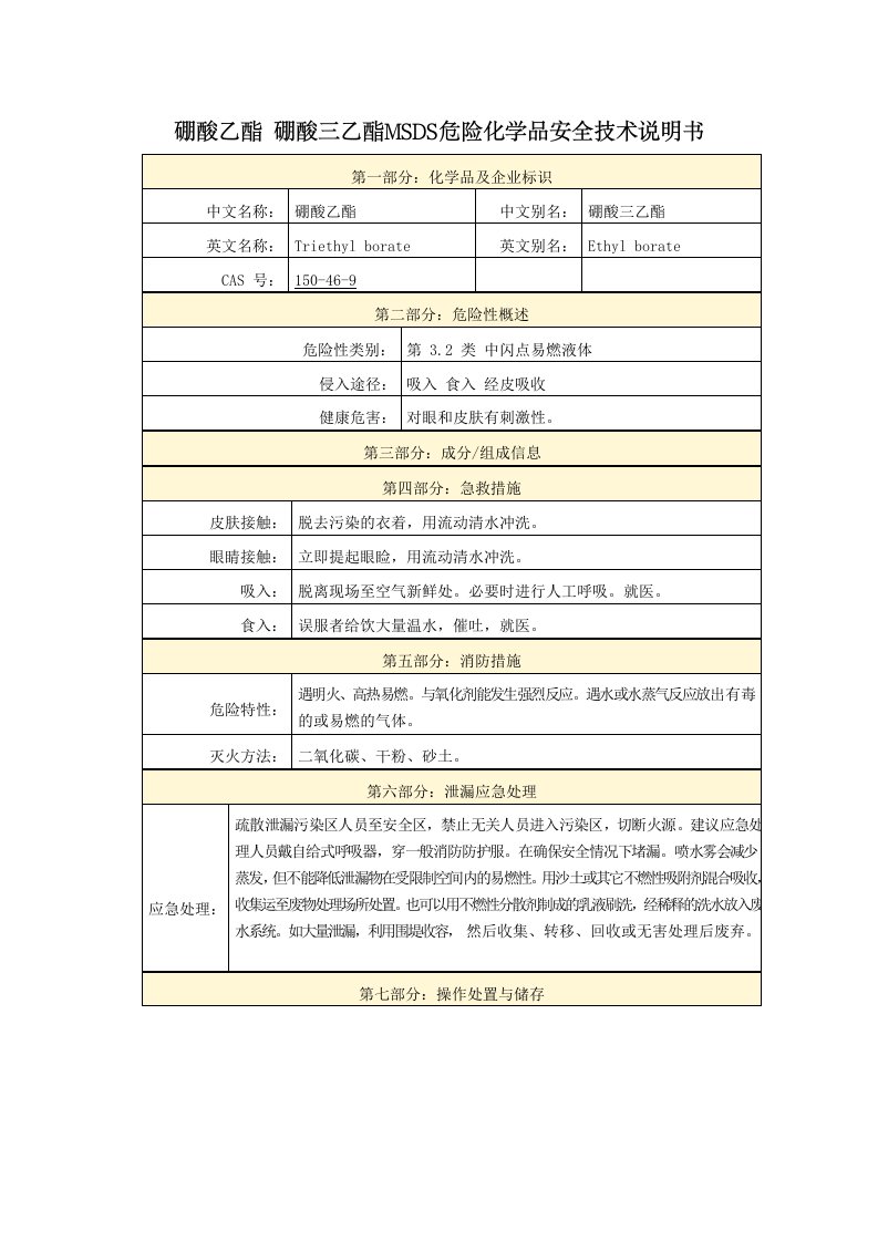 硼酸乙酯