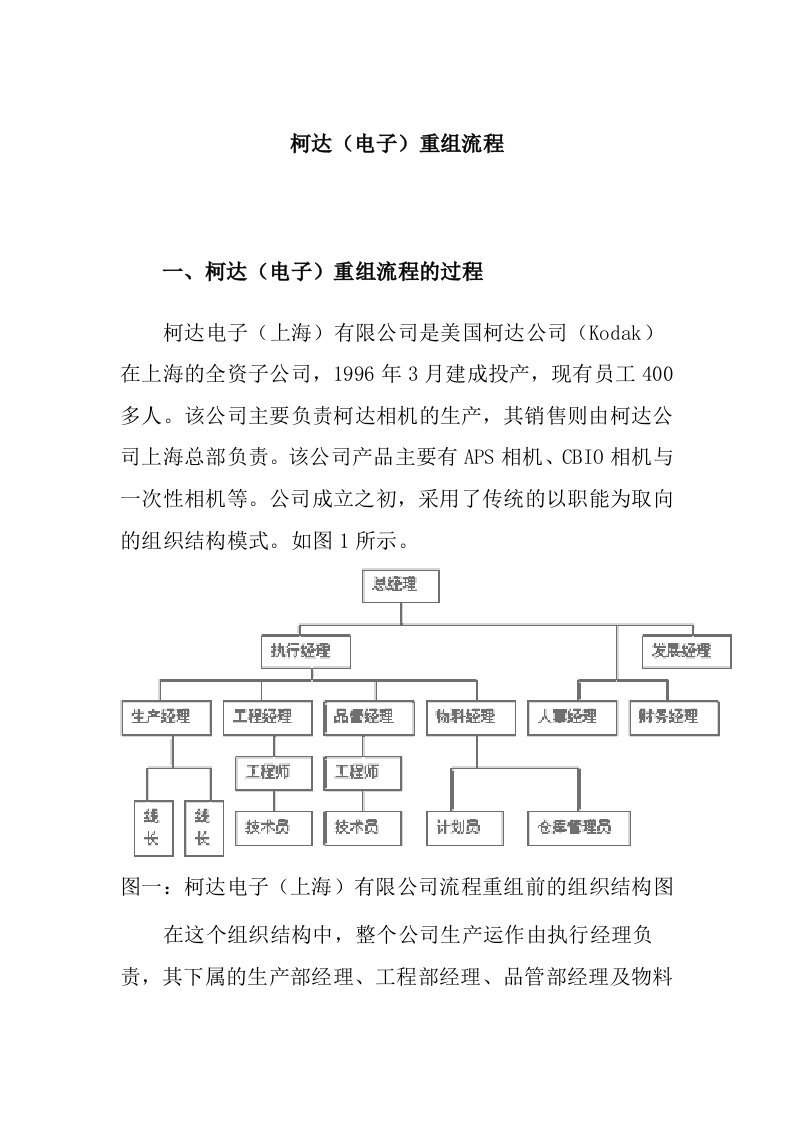 精选某知名电子有限公司重组流程的过程