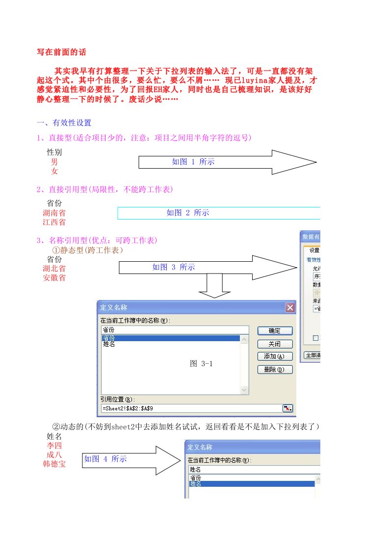 EXCEL列表法的应用个人总结内有宏需