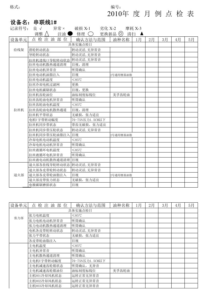 设备点检表