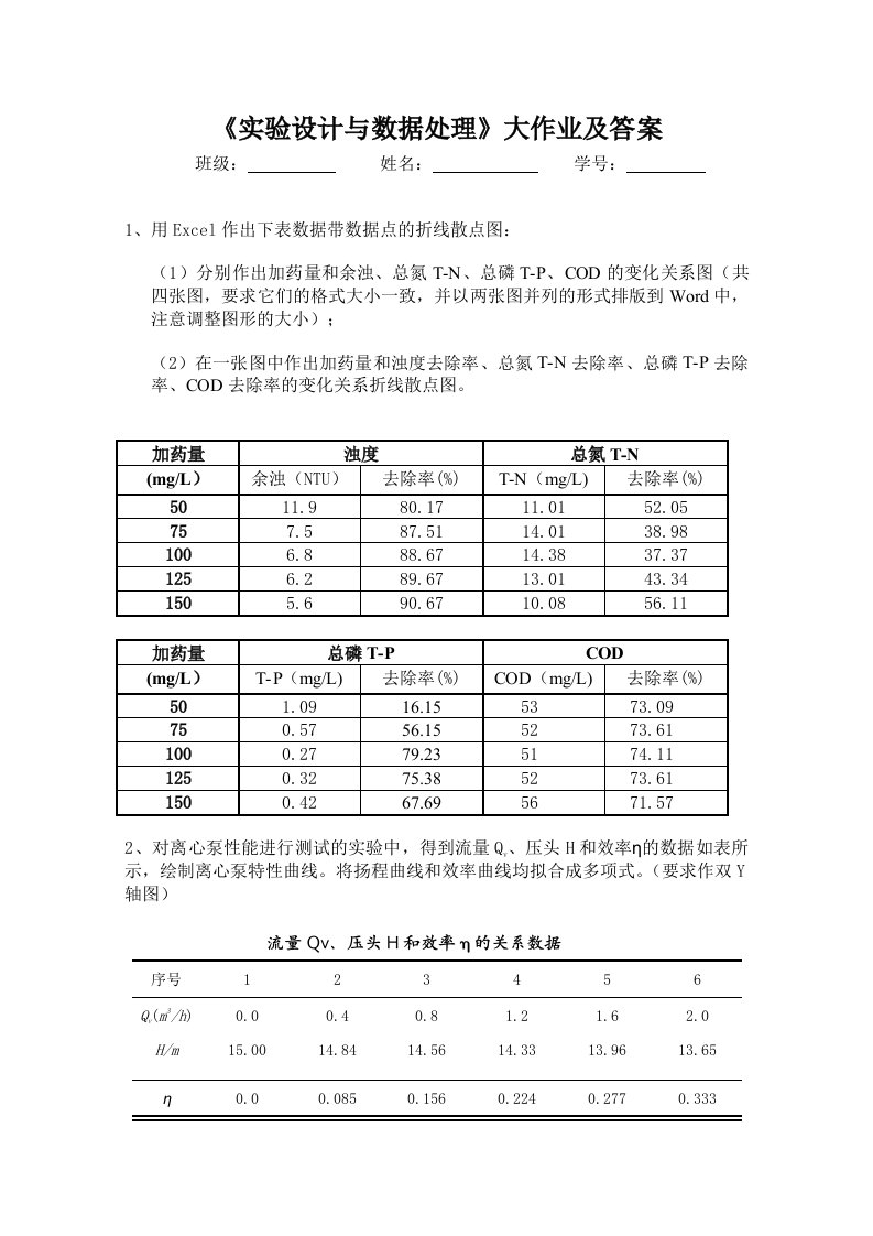 《实验设计与数据处理》大作业