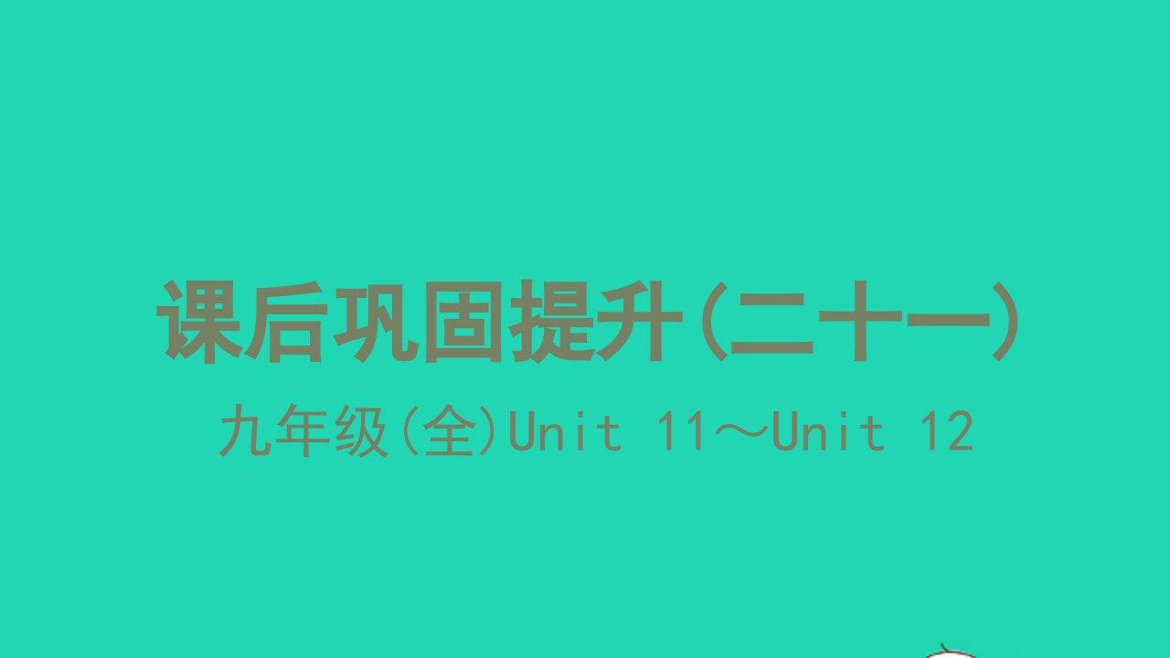 2021中考英语第一篇教材分册夯实课后巩固提升二十一九年级全Unit11_Unit12练本课件