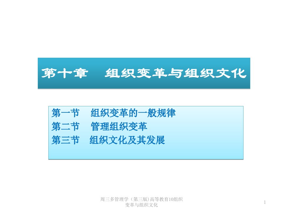 周三多管理学第三版高等教育10组织变革与组织文化课件