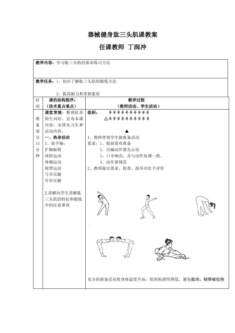 器械健身课教案-肱三头肌