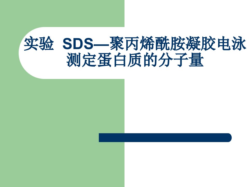 SDS聚丙烯酰胺凝胶电泳测定蛋白质的分子量