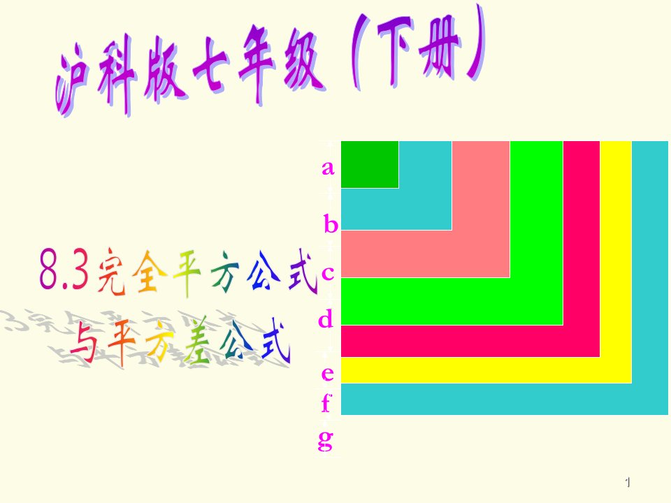 沪科版数学七下8.3《完全平方公式与平方差公式》第一章