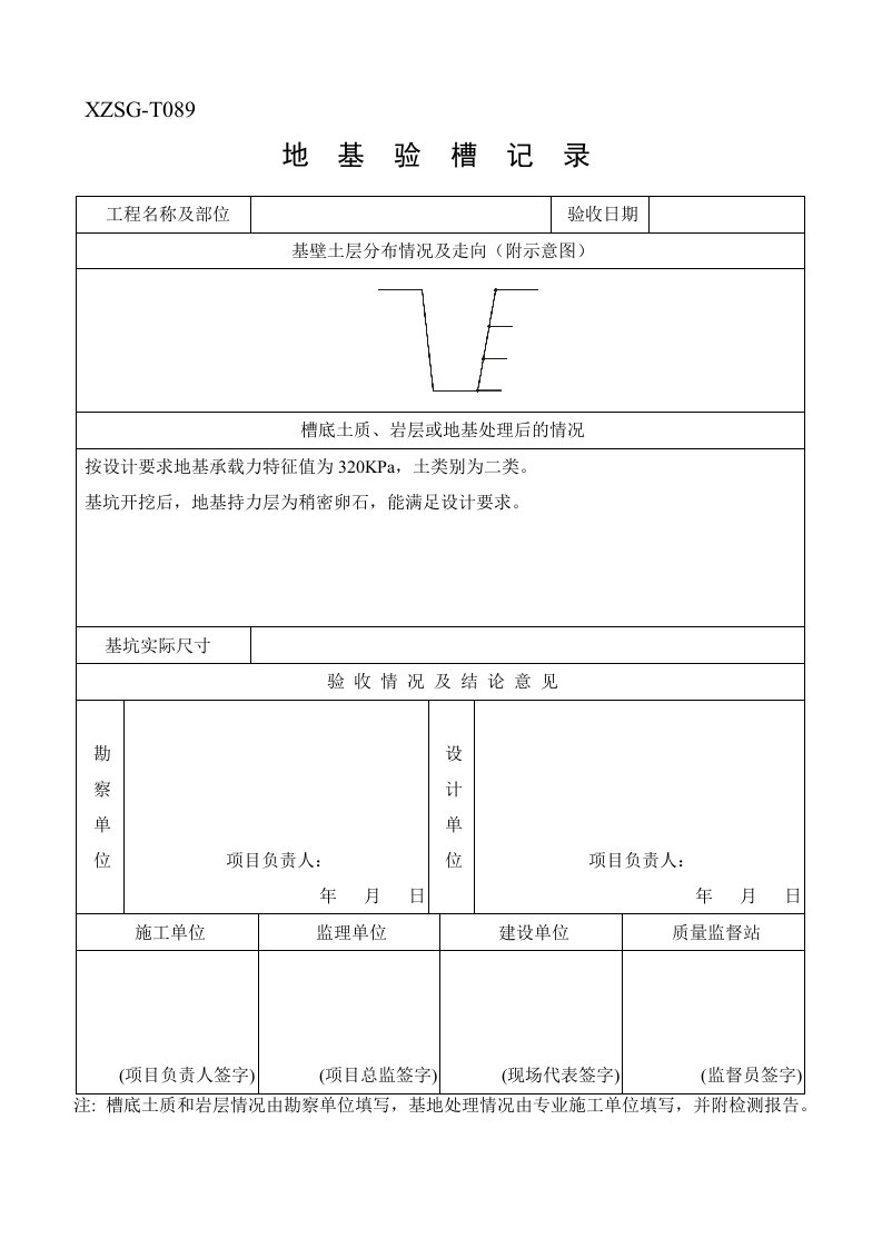 地基验槽记录