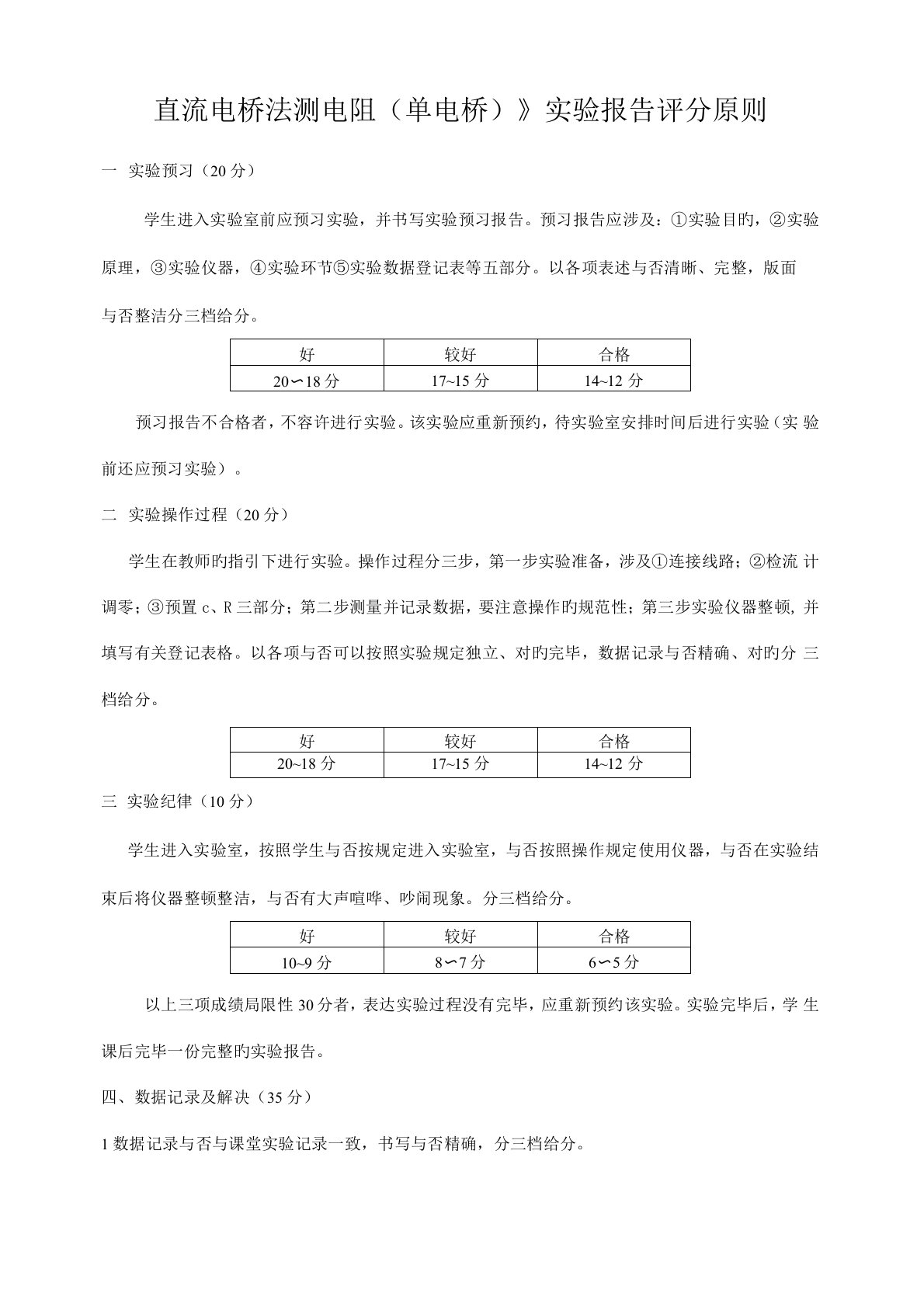 2022年直流电桥法测电阻单电阻实验报告