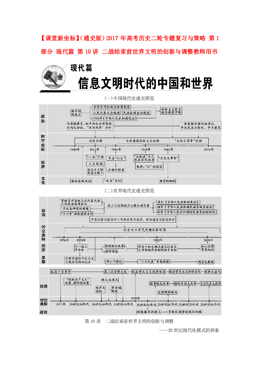 （通史版）高考历史二轮专题复习与策略