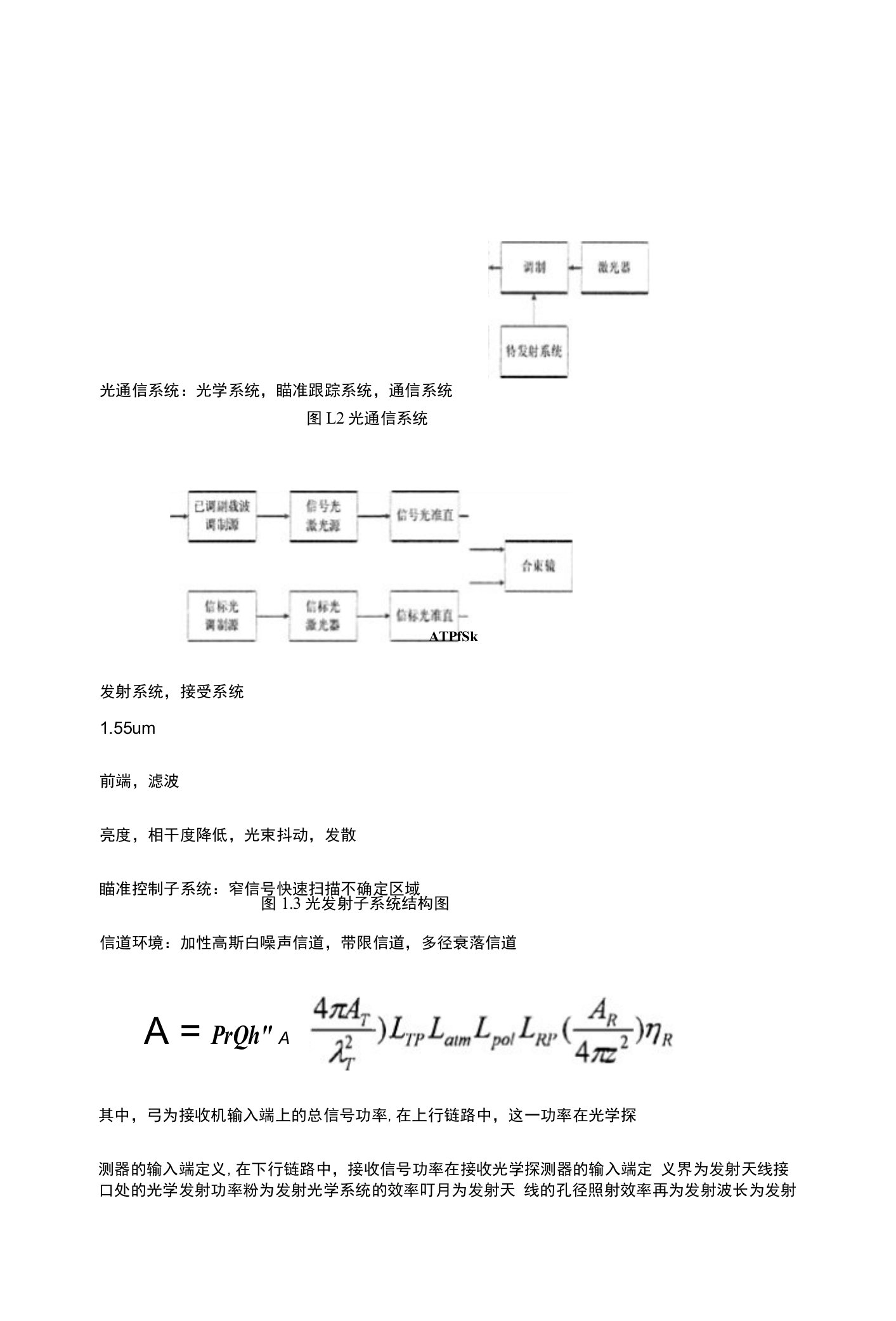 空间光通信信道调研