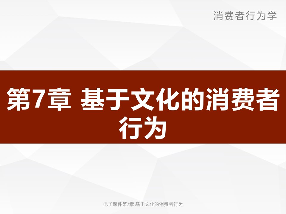 电子课件第7章基于文化的消费者行为