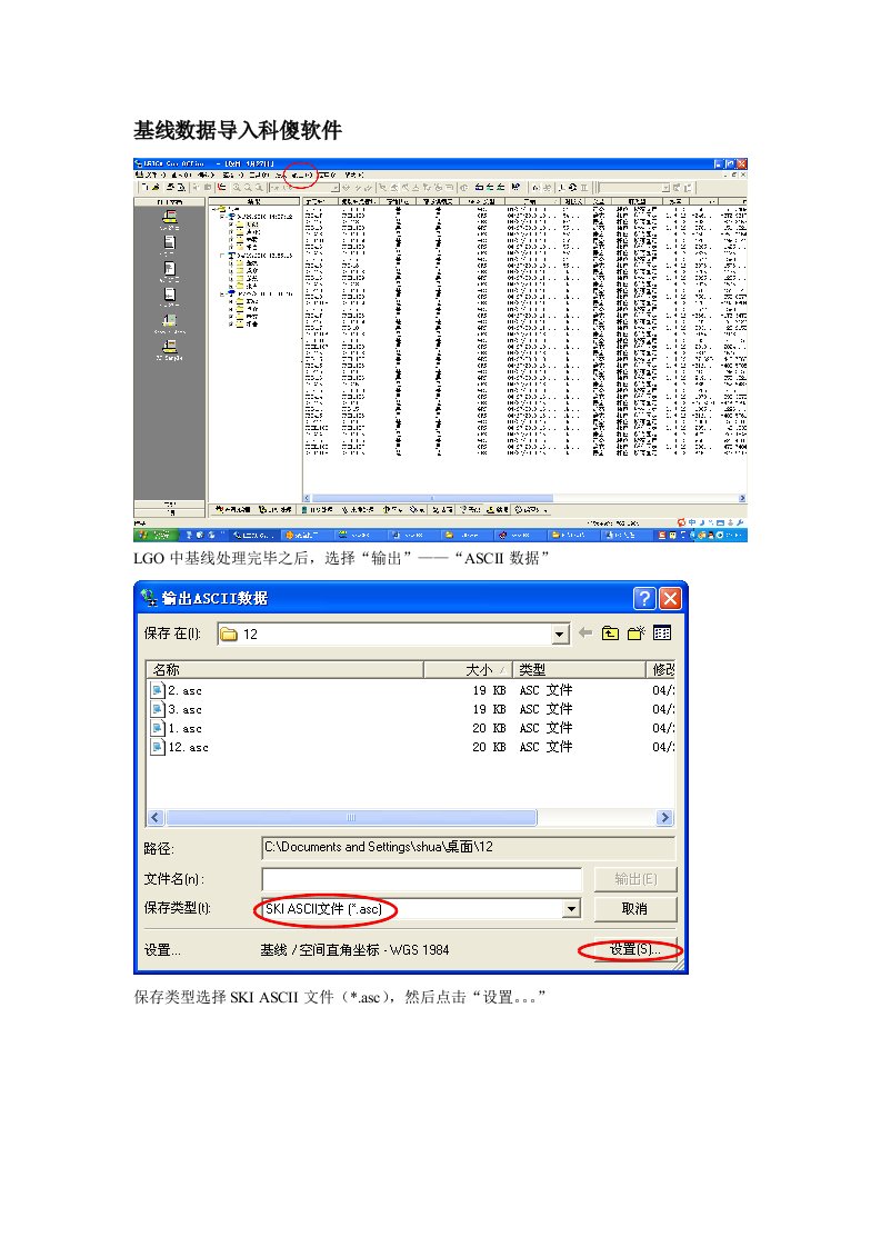 LGO处理基线数据导入到科傻软件(初稿)