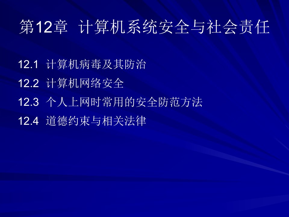 计算机系统安全与社会责任