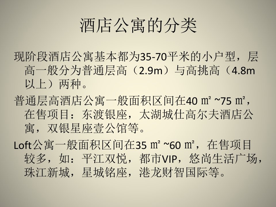 关于苏州市场上loft公寓楼盘的资料