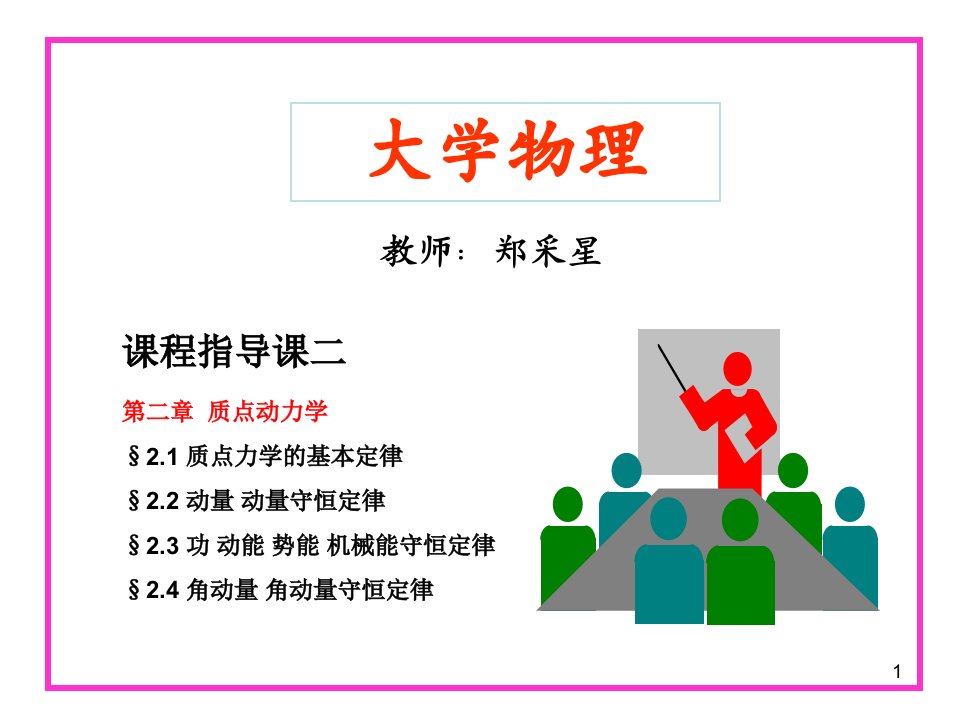 大学物理课程指导课第二章质点动力学