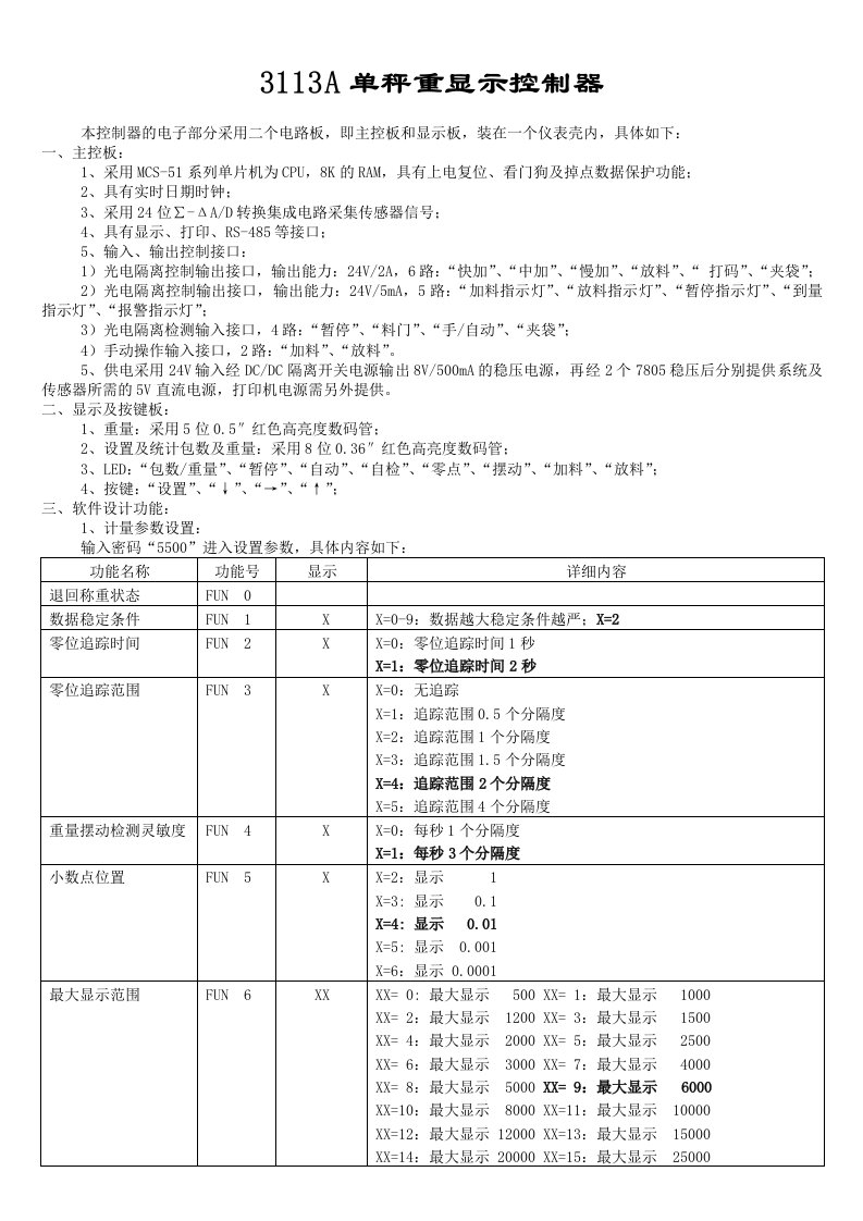 电子定量秤设计方案-电子秤仪表