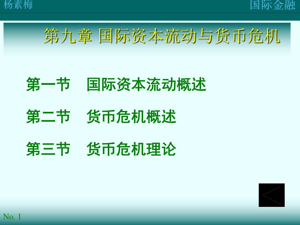 9国际资本流动与货币危机