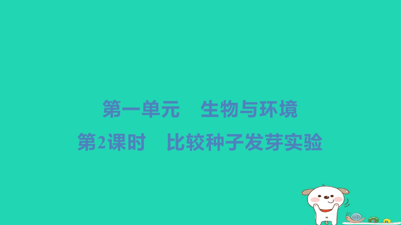 2024五年级科学下册第一单元生物与环境第2课时比较种子发芽实验习题课件教科版