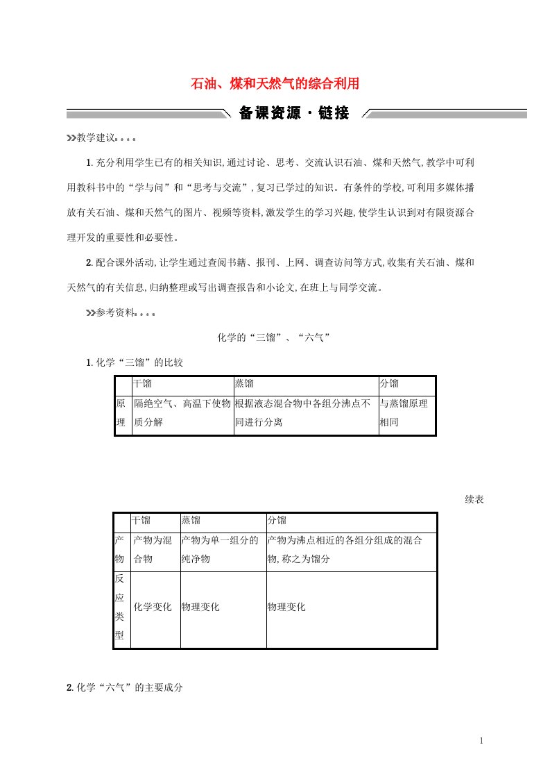 2021_2022学年高中化学第二单元化学与资源开发利用3石油煤和天然气的综合利用素材新人教版选修2