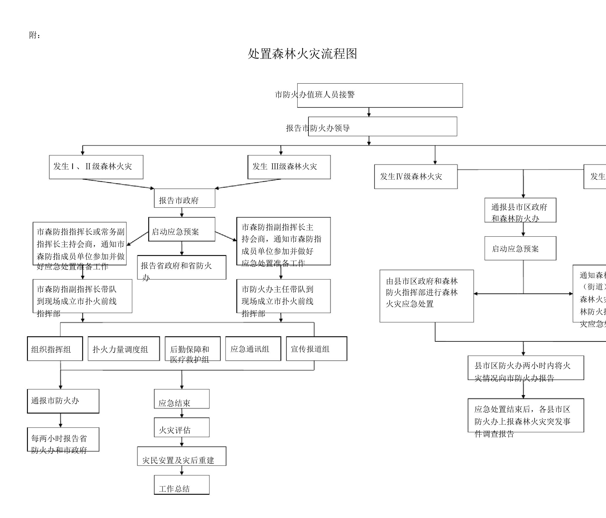 森林火灾处置流程图