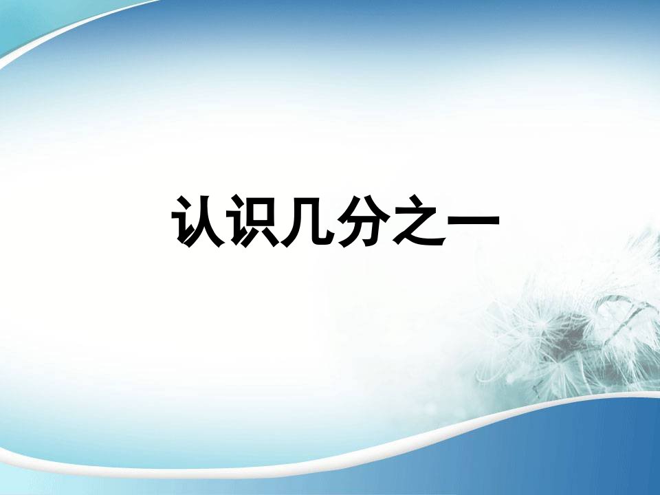 新苏教版三年级下册认识几分之一