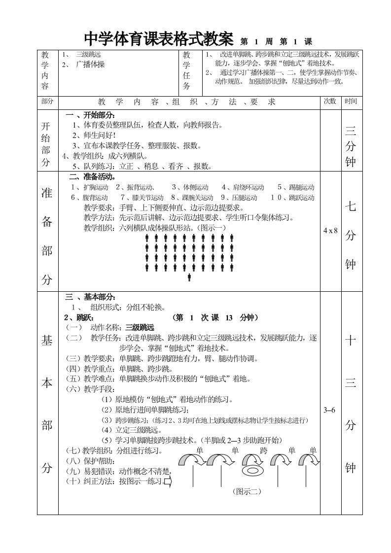 高中体育与健康教案集